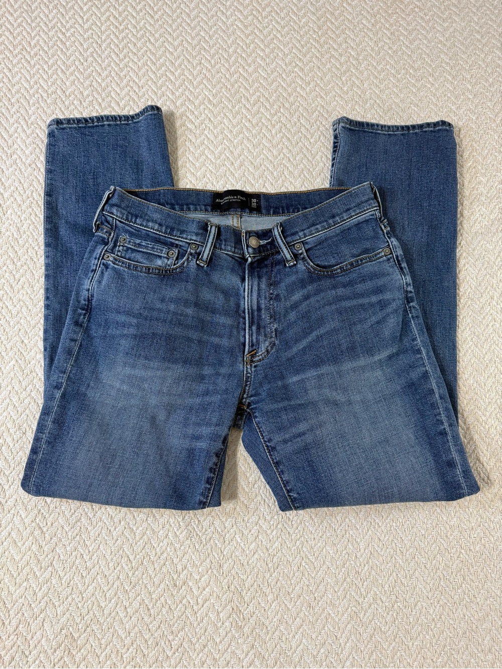 Abercrombie & Fitch Men's Straight Stretch Blue Jeans 30x30